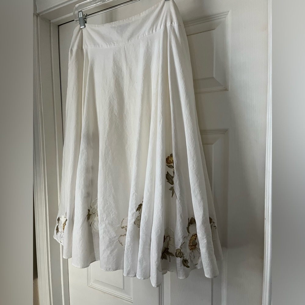 Issa & co. Cotton Embroidered Skirt 10 - Picture 10 of 12